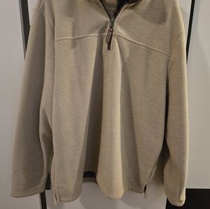 Men's Classic Beige Zip-Up Sweater